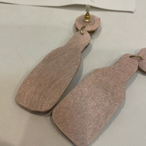 NWT Rose Gold Beaded Champagne Rose Earrings - Picture 3 of 3